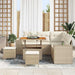 Tuin Sofa Set met kussen 8 pcs Beige en Crème poly rattan