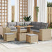 Tuin Sofa Set 8 st 7-Aantal zitplaatsen Beige en Licht Grijs