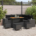 Tuin Sofa Set 9 st 8-Aantal zitplaatsen Zwart poly rattan