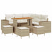 Tuin Sofa Set met kussen 9 pcs Beige en Crème poly rattan