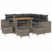 Tuin Sofa Set 9 st 8-Aantal zitplaatsen Grijs poly rattan