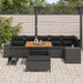 Tuin Sofa Set 9 st 6-Aantal zitplaatsen Zwart poly rattan