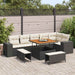 Tuin Sofa Set 9 st 6-Aantal zitplaatsen Zwart en Crème