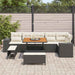 Tuin Sofa Set 9 st 6-Aantal zitplaatsen Zwart en Crème