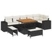 Tuin Sofa Set 9 st 6-Aantal zitplaatsen Zwart en Crème