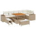Tuin Sofa Set 9 st 6-Aantal zitplaatsen Beige en Crème
