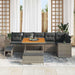 Tuin Sofa Set 9 st 6-Aantal zitplaatsen Grijs poly rattan