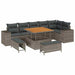 Tuin Sofa Set 9 st 6-Aantal zitplaatsen Grijs poly rattan