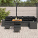 Tuin Sofa Set 9 st 6-Aantal zitplaatsen Zwart poly rattan