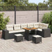 Tuin Sofa Set 9 st 6-Aantal zitplaatsen Zwart en Crème