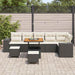 Tuin Sofa Set 9 st 6-Aantal zitplaatsen Zwart en Crème