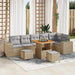 Tuin Sofa Set 9 st 6-Aantal zitplaatsen Beige en Licht Grijs