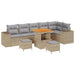 Tuin Sofa Set 9 st 6-Aantal zitplaatsen Beige en Licht Grijs