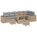 Tuin Sofa Set 9 st 6-Aantal zitplaatsen Beige en Licht Grijs