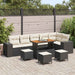 Tuin Sofa Set 10 st 6-Aantal zitplaatsen Zwart en Crème