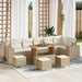 Tuin Sofa Set 10 st 6-Aantal zitplaatsen Beige en Crème