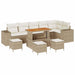 Tuin Sofa Set 10 st 6-Aantal zitplaatsen Beige en Crème
