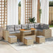 Tuin Sofa Set 10 st 6-Aantal zitplaatsen Beige en Licht Grijs