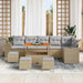 Tuin Sofa Set 10 st 6-Aantal zitplaatsen Beige en Licht Grijs