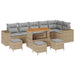 Tuin Sofa Set 10 st 6-Aantal zitplaatsen Beige en Licht Grijs