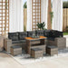 Tuin Sofa Set 10 st 6-Aantal zitplaatsen Grijs poly rattan