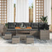 Tuin Sofa Set 10 st 6-Aantal zitplaatsen Grijs poly rattan