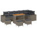 Tuin Sofa Set 10 st 6-Aantal zitplaatsen Grijs poly rattan