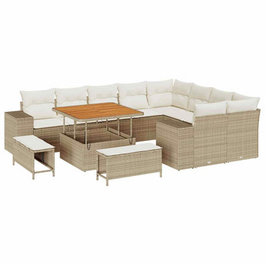 Tuin Sofa Set 12 st 9-Aantal zitplaatsen Beige en Crème
