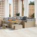 Tuin Sofa Set 12 st 9-Aantal zitplaatsen Beige en Licht Grijs