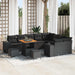 Tuin Sofa Set 12 st 9-Aantal zitplaatsen Zwart poly rattan