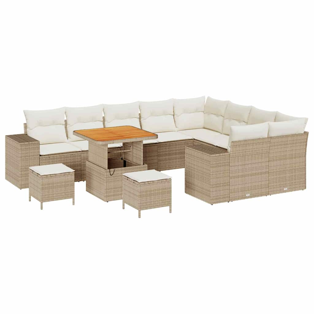 Tuin Sofa Set 12 st 9-Aantal zitplaatsen Beige en Crème