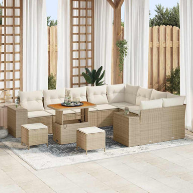 Tuin Sofa Set 12 st 9-Aantal zitplaatsen Beige en Crème