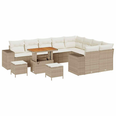 Tuin Sofa Set 12 st 9-Aantal zitplaatsen Beige en Crème