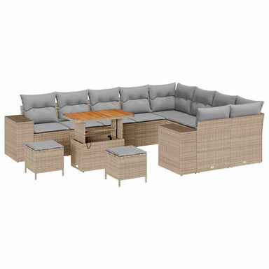 Tuin Sofa Set 12 st 9-Aantal zitplaatsen Beige en Licht Grijs