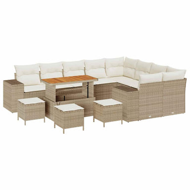 Tuin Sofa Set 13 st 9-Aantal zitplaatsen Beige en Crème