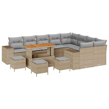 Tuin Sofa Set 13 st 9-Aantal zitplaatsen Beige en Licht Grijs