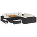 Tuin Sofa Set 13 st Zwart en Crème poly rattan