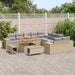 Tuin Sofa Set 13 st Beige en Licht Grijs poly rattan
