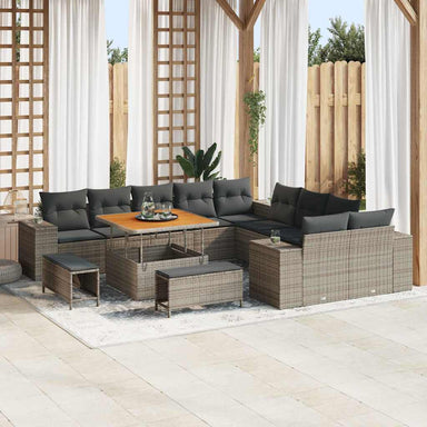 Tuin Sofa Set 13 st Grijs poly rattan