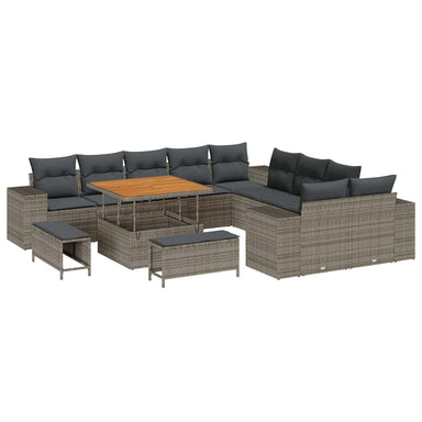 Tuin Sofa Set 13 st Grijs poly rattan