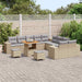 Tuin Sofa Set 13 st Beige en Licht Grijs poly rattan