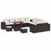 Tuin Sofa Set 13 st Zwart en Crème poly rattan