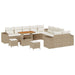 Tuin Sofa Set 13 st Beige en Crème poly rattan