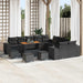 Tuin Sofa Set 14 st Zwart poly rattan