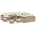 Tuin Sofa Set 14 st Beige en Crème poly rattan