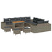Tuin Sofa Set 14 st Grijs poly rattan