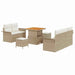 Tuin Sofa Set 8 st 7-Aantal zitplaatsen Beige en Crème