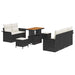 Tuin Sofa Set 8 st 7-Aantal zitplaatsen Zwart en Crème