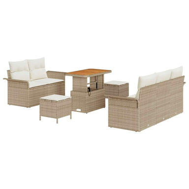 Tuin Sofa Set 8 st 7-Aantal zitplaatsen Beige en Crème