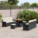 Tuin Sofa Set 9 st 8-Aantal zitplaatsen Zwart en Crème